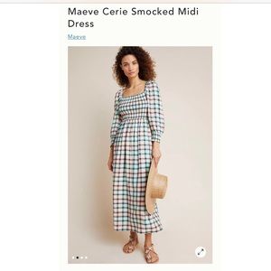 Maeve Cerie Smocked Midi Dress